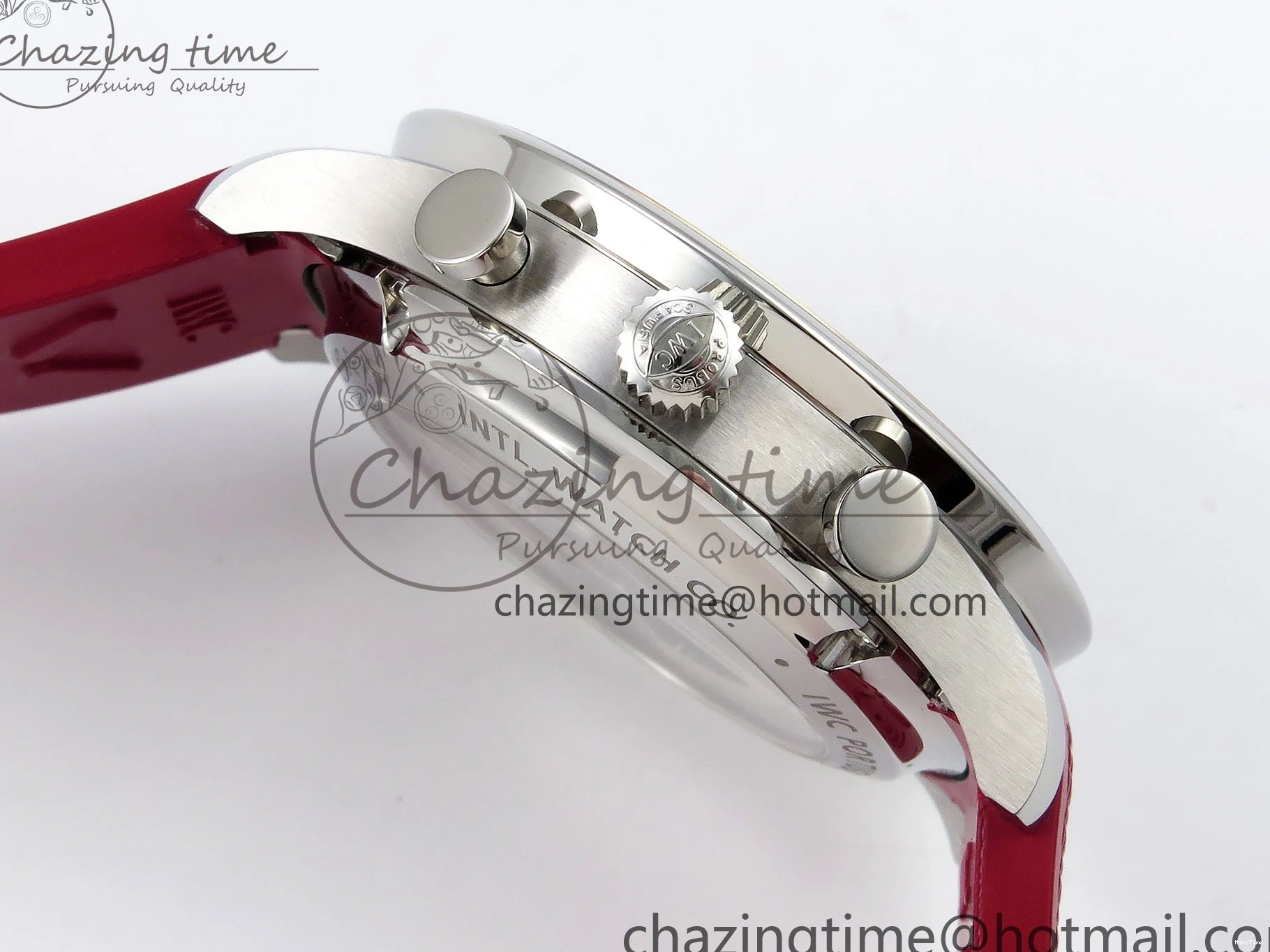 MIROTIME 0301 Reliable Portuguese Chrono IW3716 Z+F 1:1 Best Edition Red Dial on Red Rubber Strap A 7015